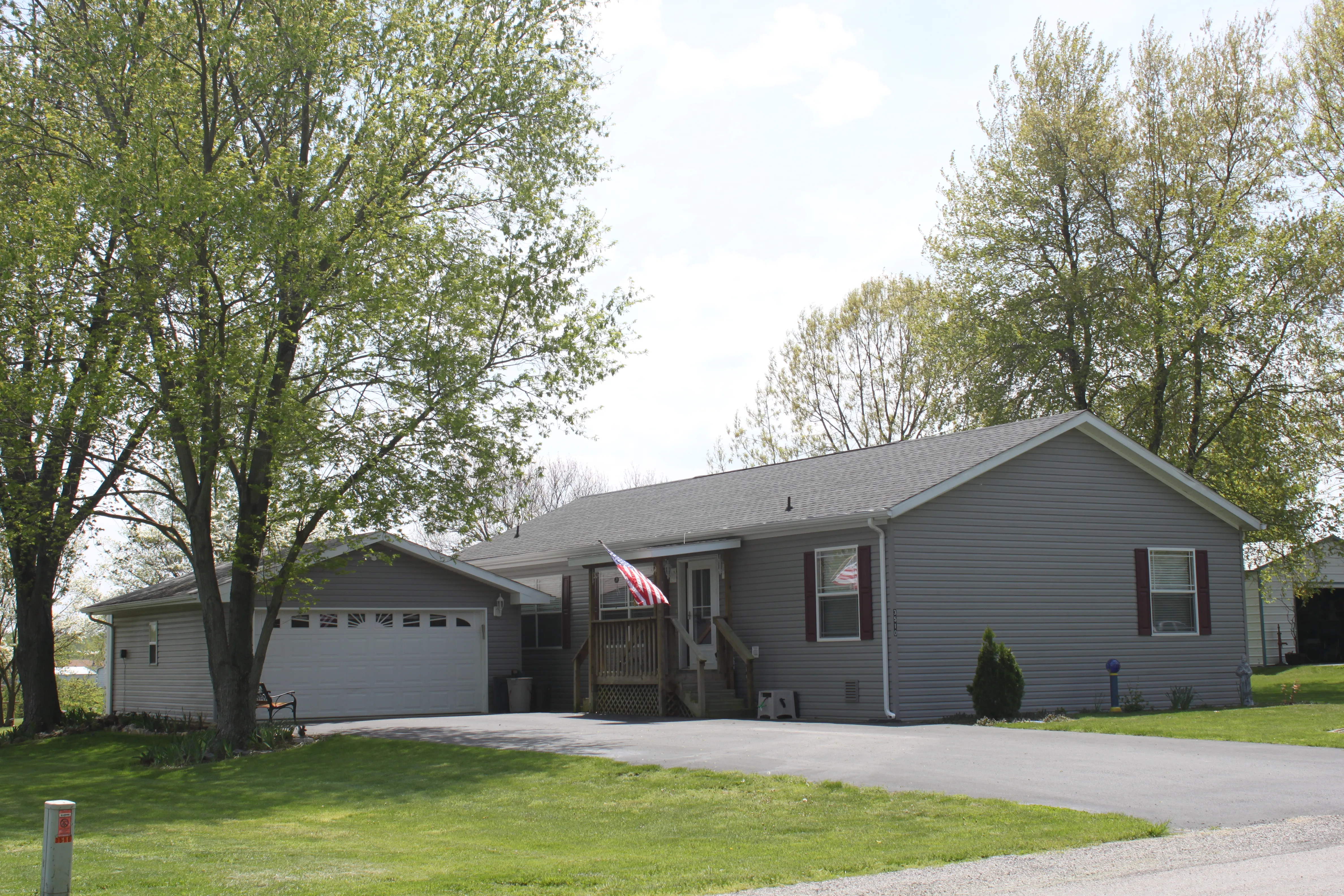 House with American flag